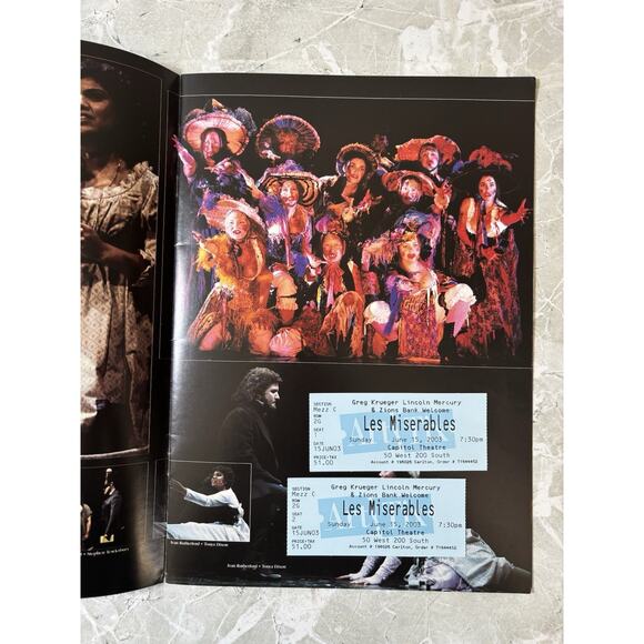 Les‎ Miserables Broadway Program April 2003 WITH TICKETS - Picture 3 of 5